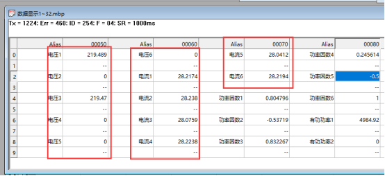 modbus poll工程進行校準 數據顯示