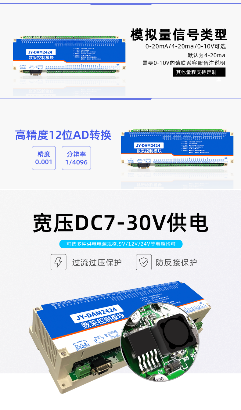 云平臺 DAM-2424 工業級I/O模塊型號類型