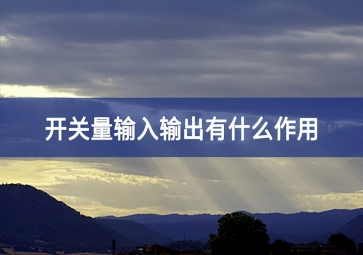 開關量輸入輸出有什么作用